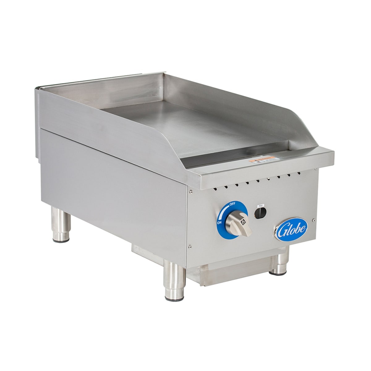 Globe GG15G countertop gas griddle angled view
