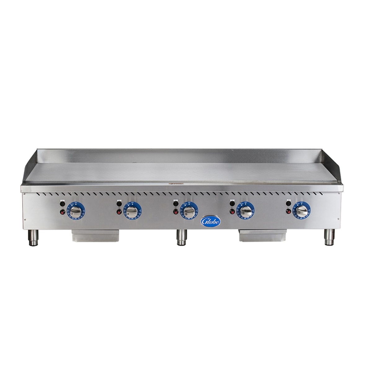 Globe GG60TG 60-inch countertop gas griddle with thermostatic control knobs