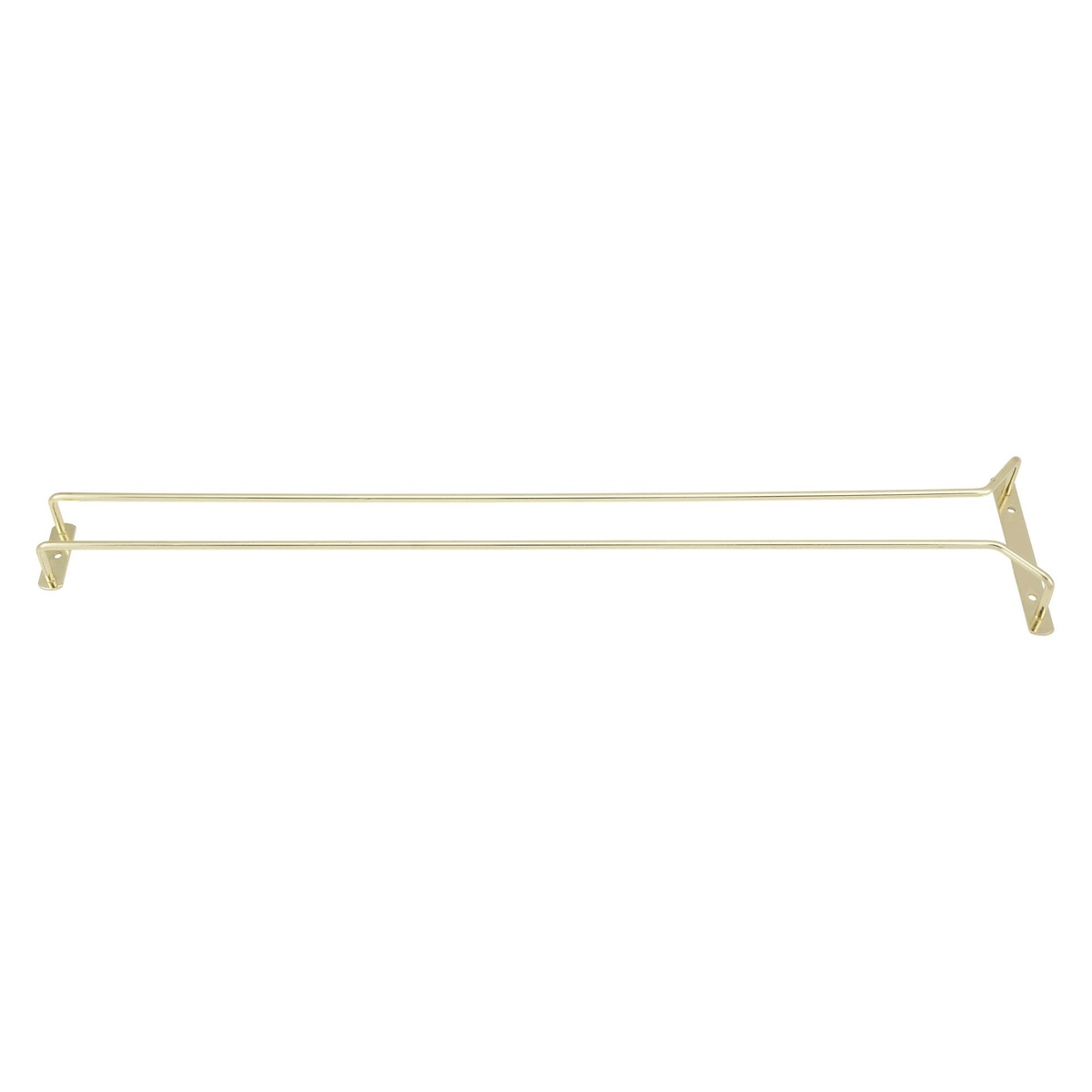 Winco GH-24 24-inch brass-plated wire single channel glass hanger with mounting brackets