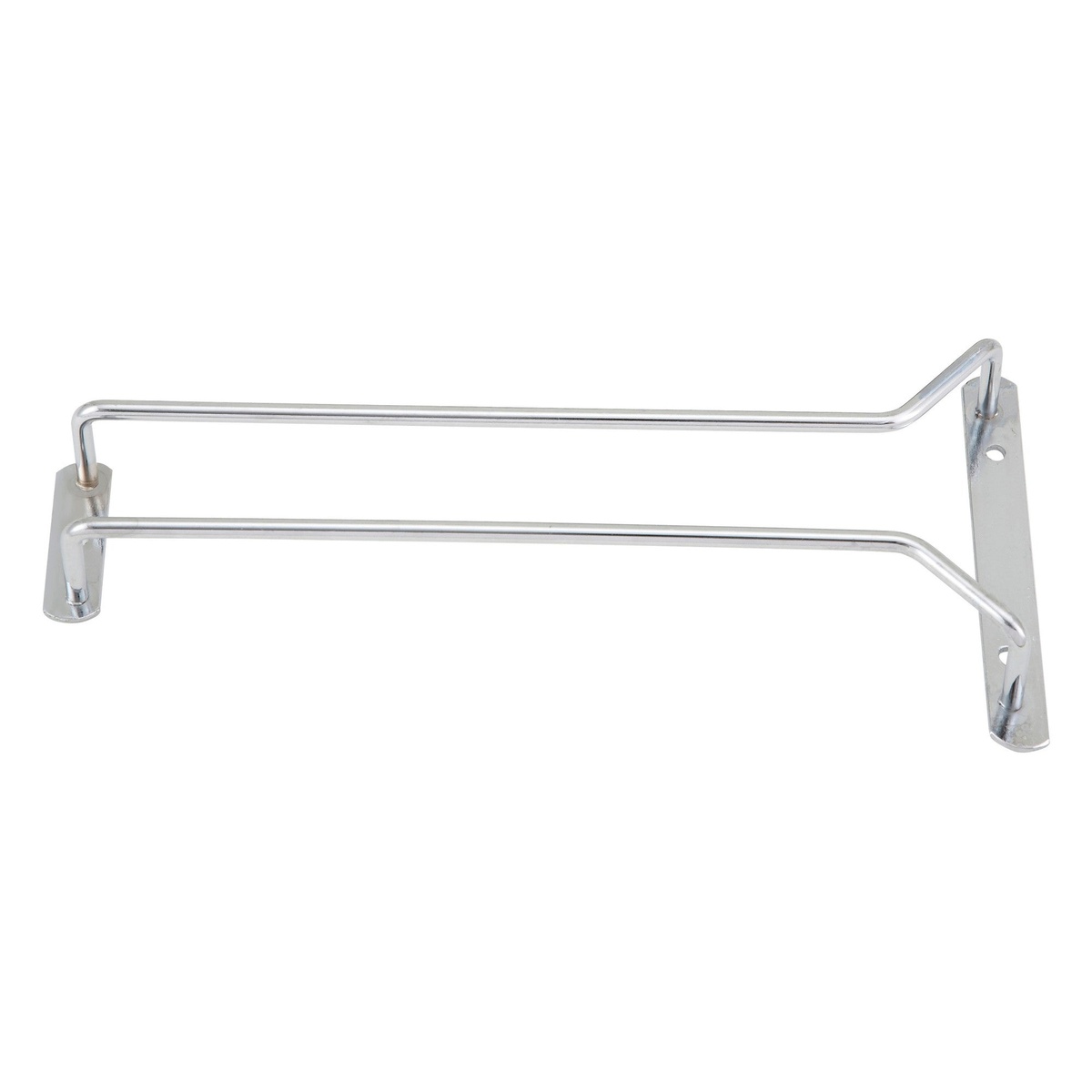 Winco GHC-10 10-inch chrome-plated wire single channel glass hanger on white background