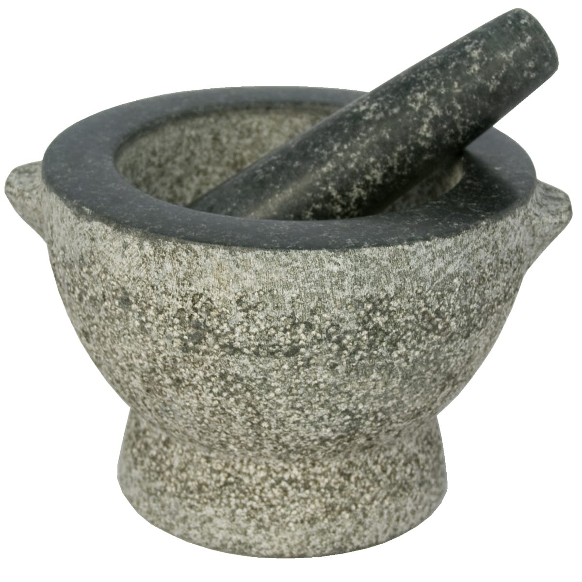 Libertyware GMP8 two-tone granite mortar and pestle set, 8-inch diameter, gray