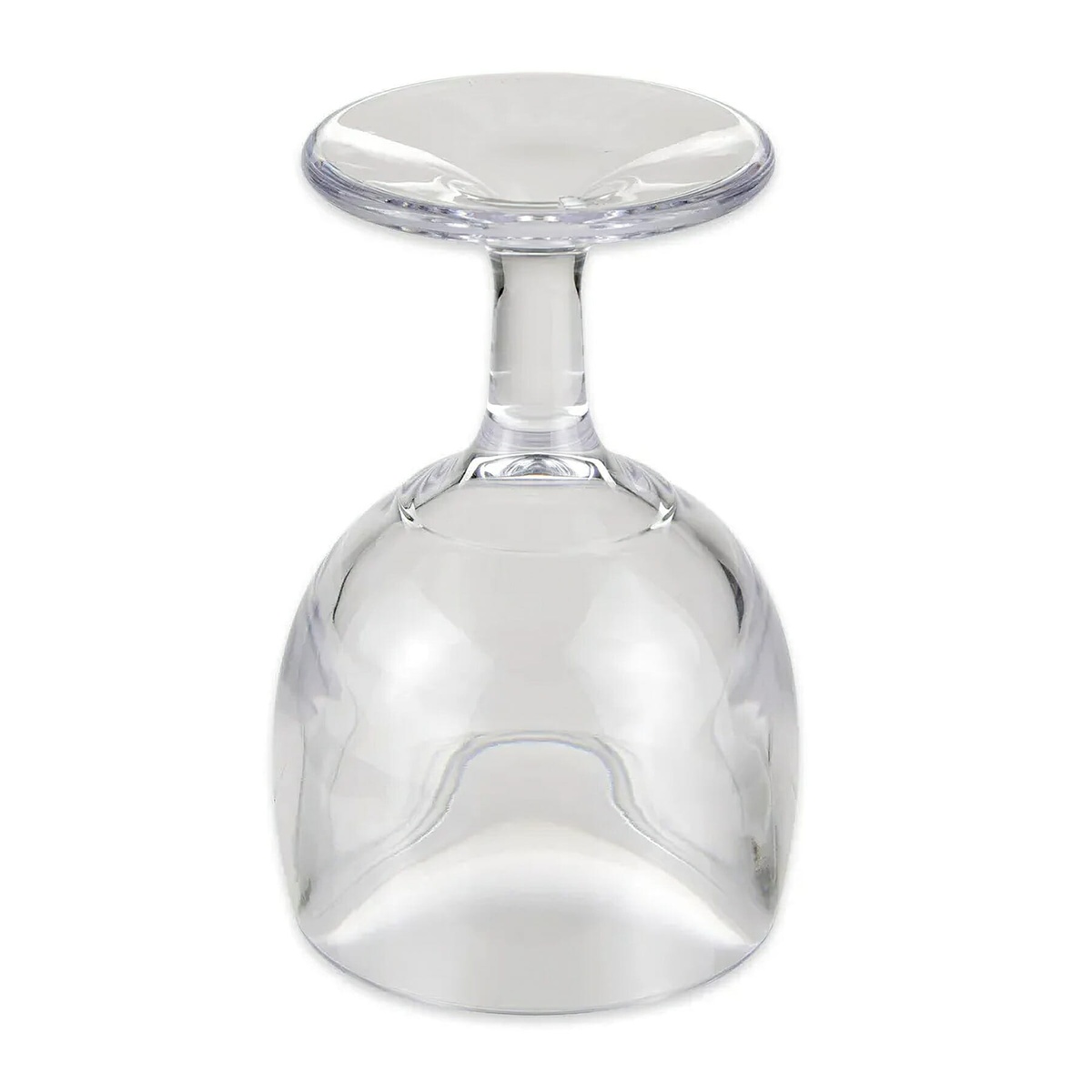 GET GOB-20-1-SAN-CL clear schooner shown upside down, highlighting the wide flat base
