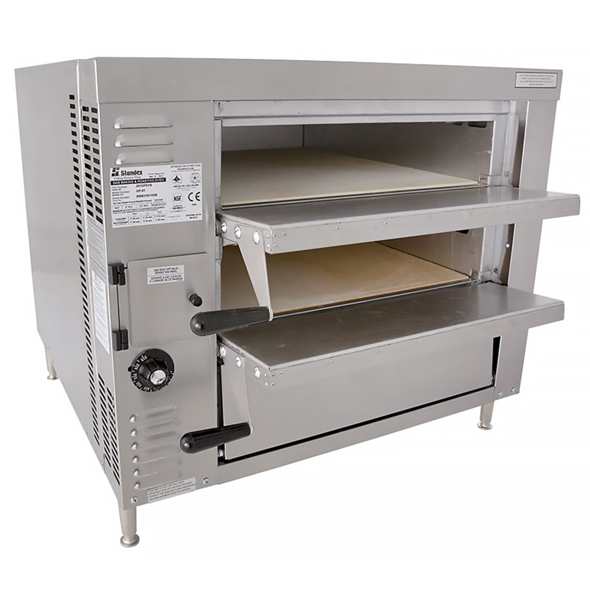 Bakers Pride GP51 stainless steel gas deck oven with two chambers