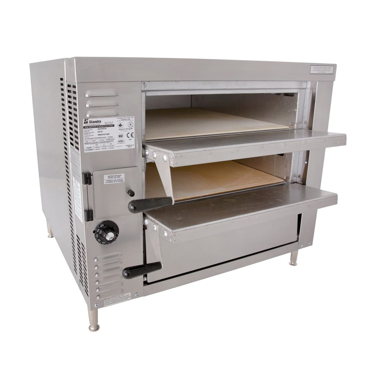Bakers Pride GP51 countertop double-deck pizza oven, front view
