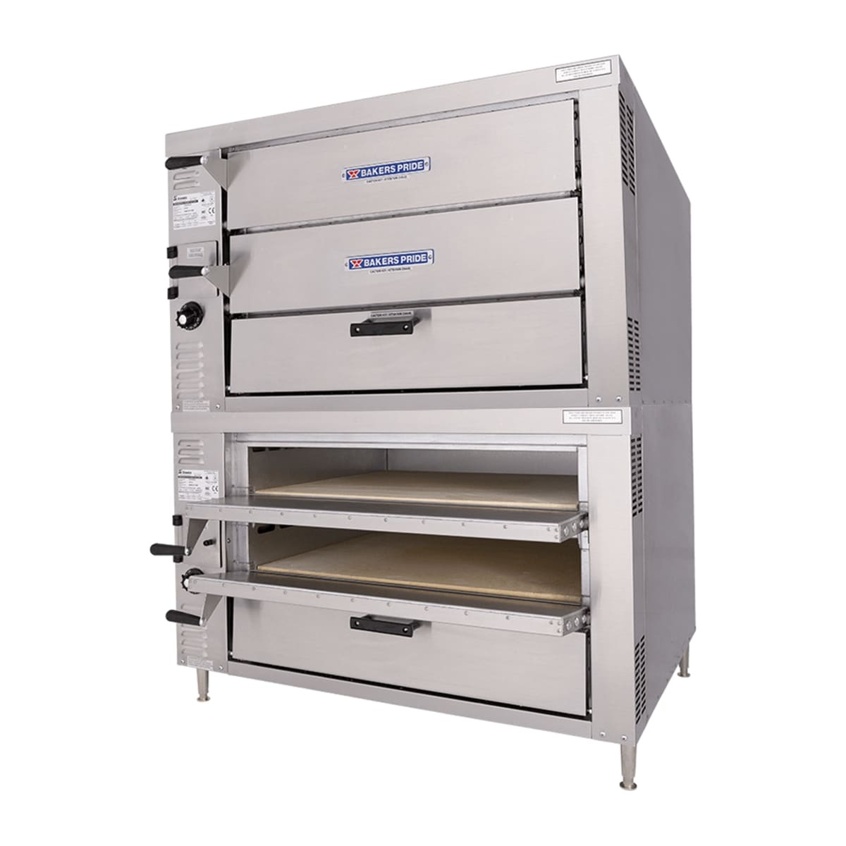 Bakers Pride GP62-HP commercial countertop pizza deck oven with four deck doors