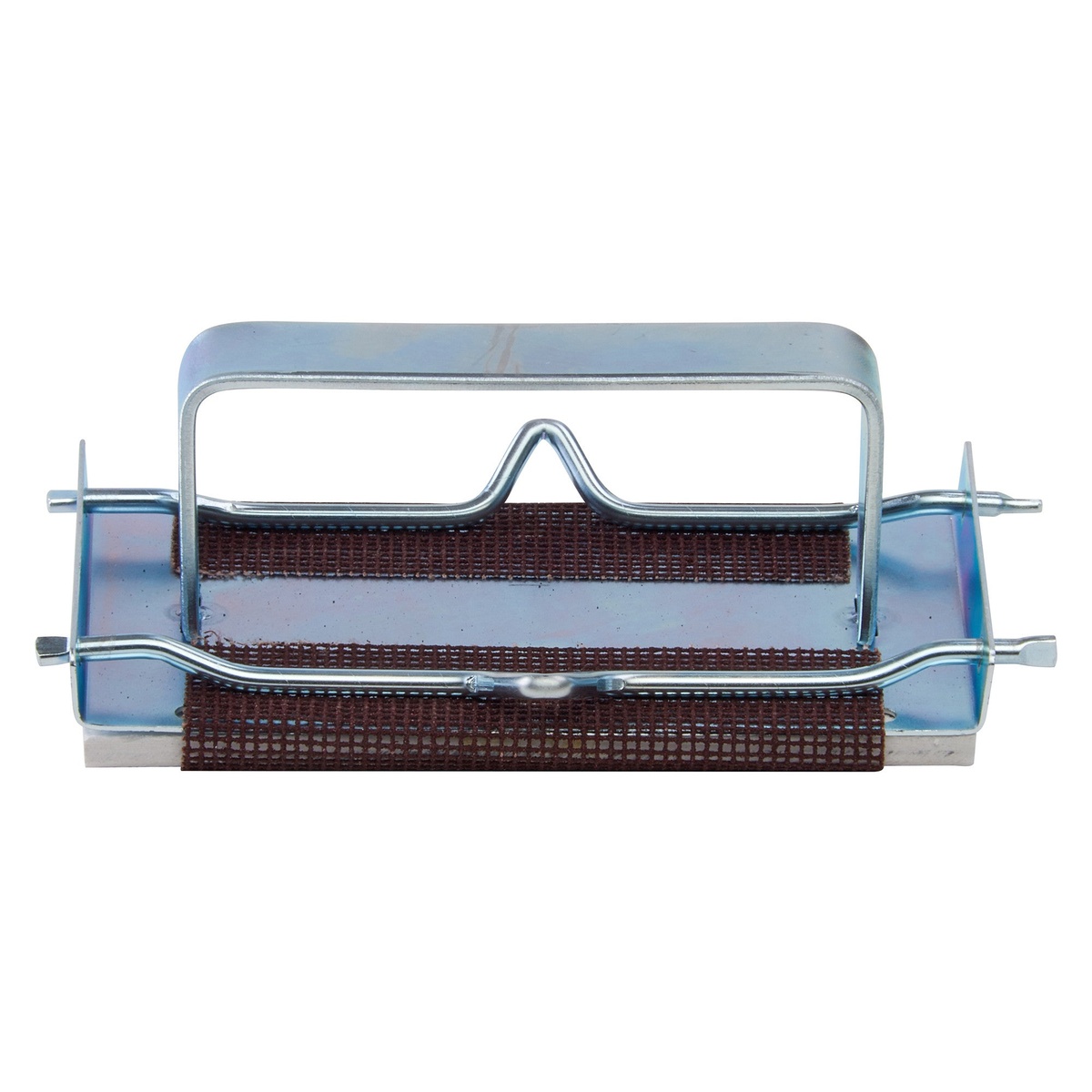 Winco GSN-4 griddle screens loaded into a Winco GSH-1 metal screen holder with handle