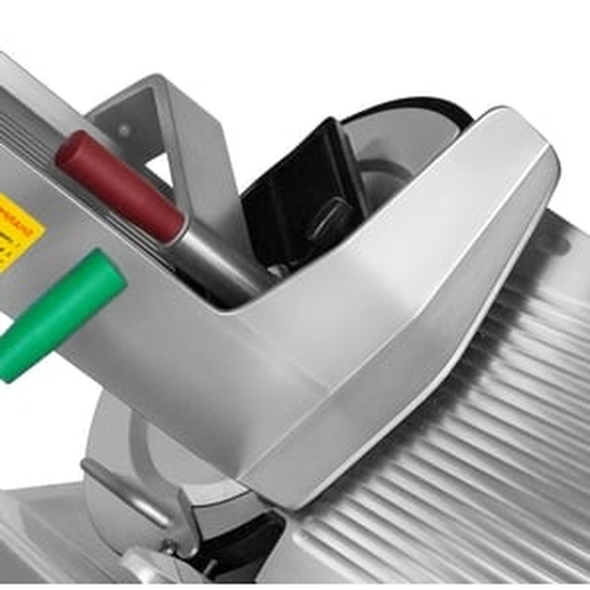 Close-up of slicer guard and carriage area on Bizerba GSP H I 90