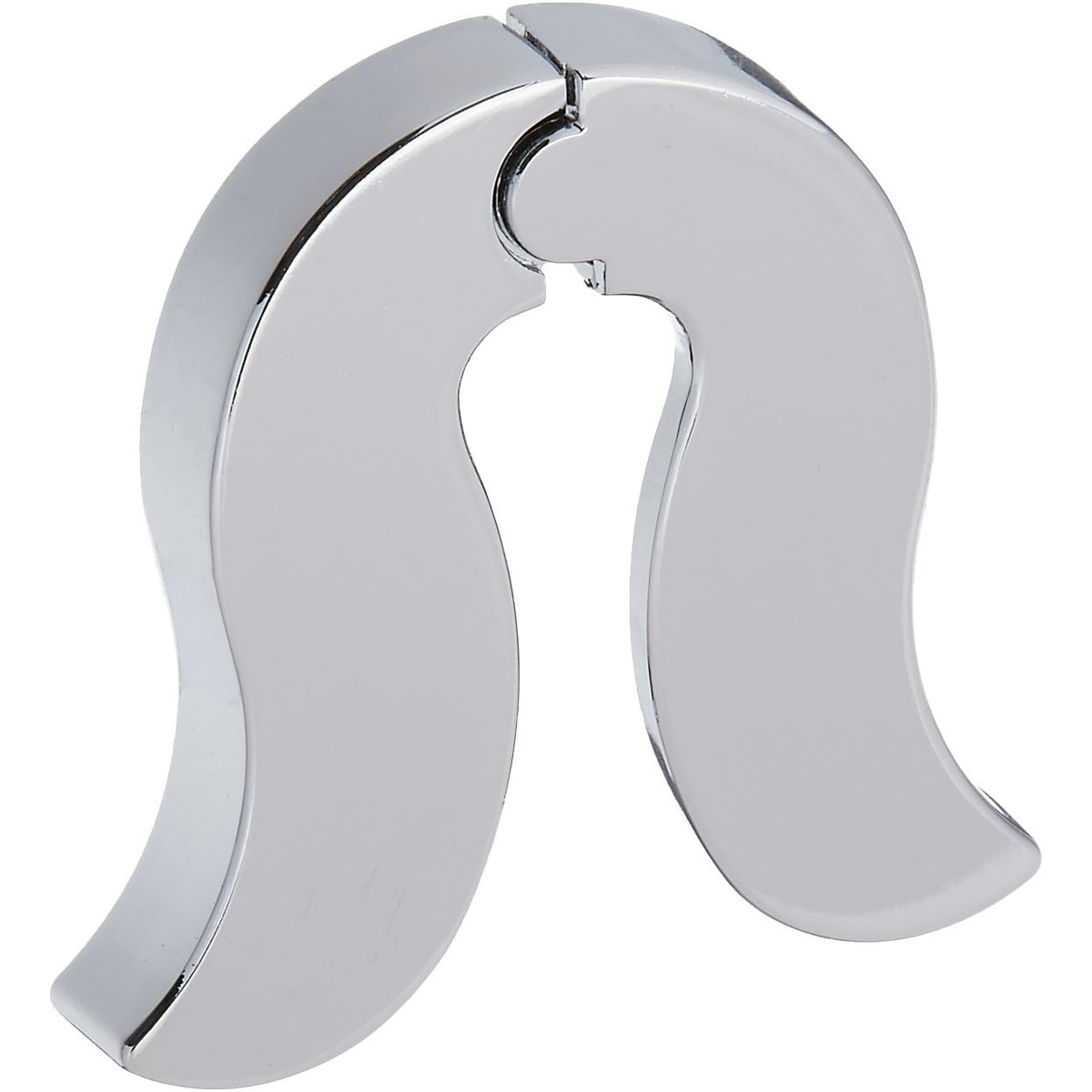 Tablecraft H1235 chrome wine bottle foil cutter, front view showing smooth horseshoe-shaped chrome body