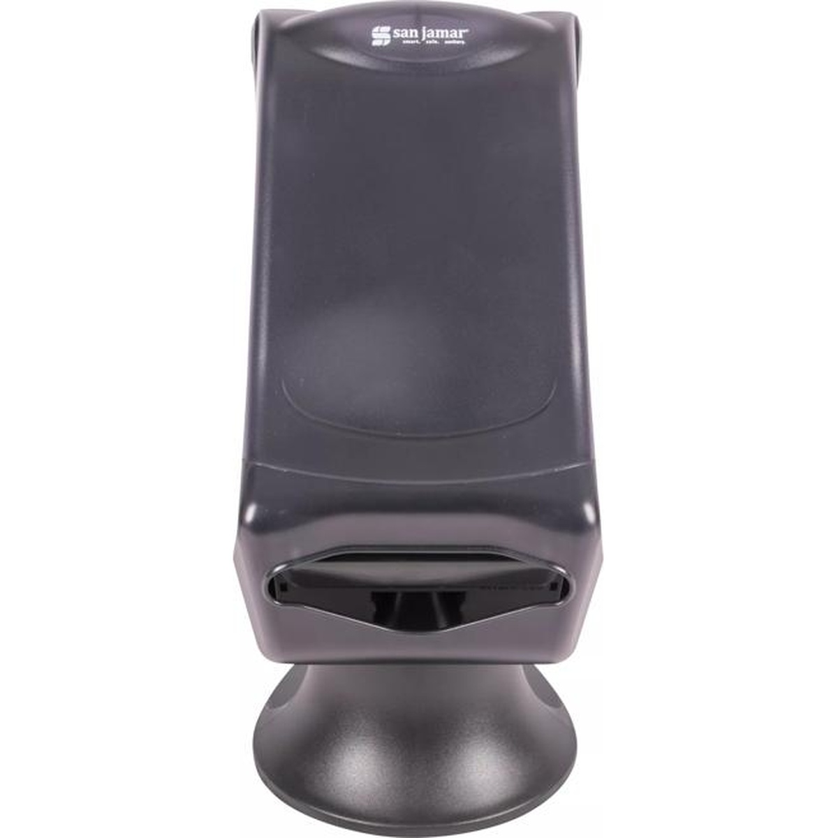 Venue napkin dispenser direct front view highlighting the stand base and solid ABS body construction