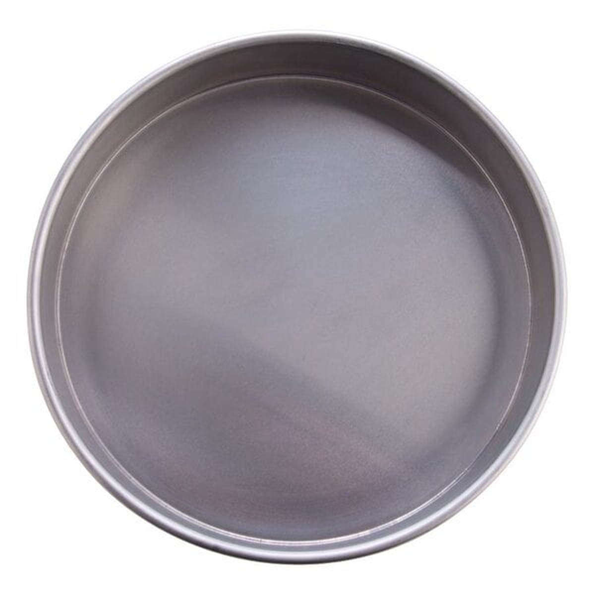 American Metalcraft HA80102 round aluminum pizza pan top-down view showing wide flat cooking surface and rim