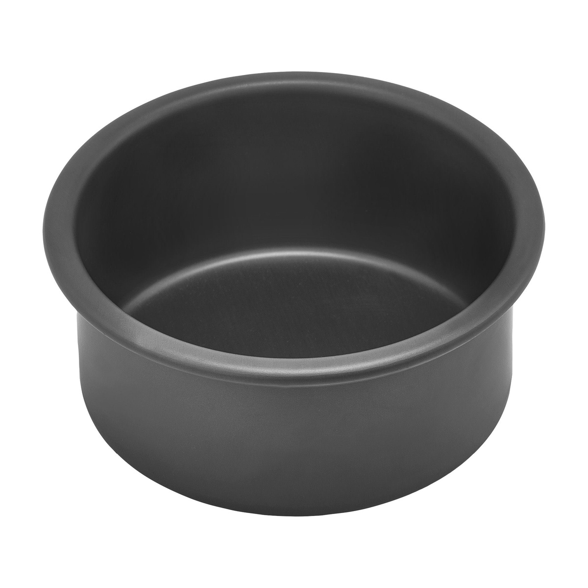 Winco HAC-042 4-inch round anodized aluminum cake pan with straight sides and flat bottom