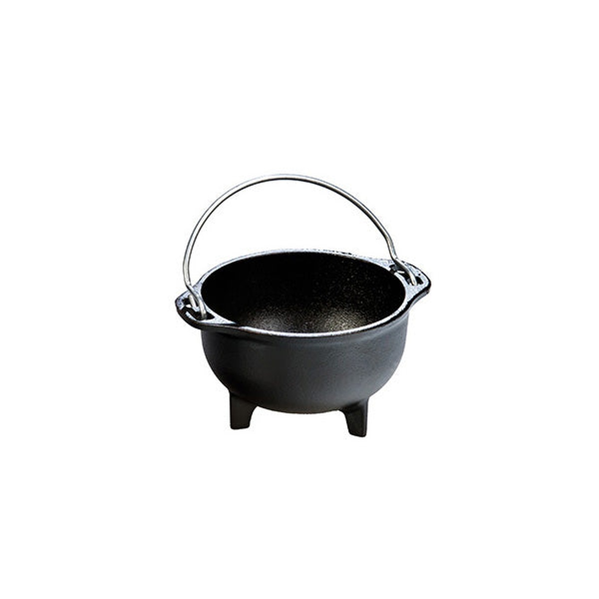 Lodge 16 ounce mini cast iron country kettle with wire handle