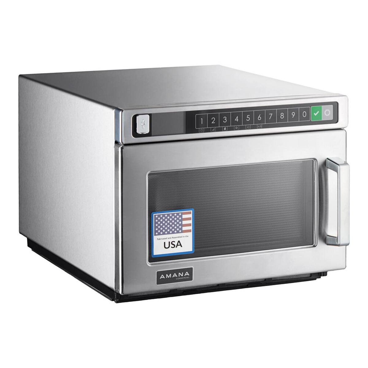 Amana HDC212 stainless steel commercial microwave with touch control panel