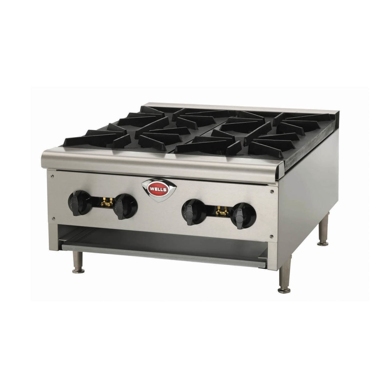 Wells HDHP-3630G six-burner gas countertop hot plate front view
