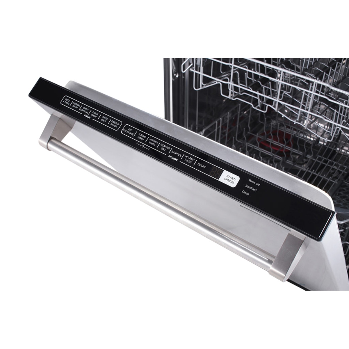 Top control panel and handle detail on THOR dishwasher