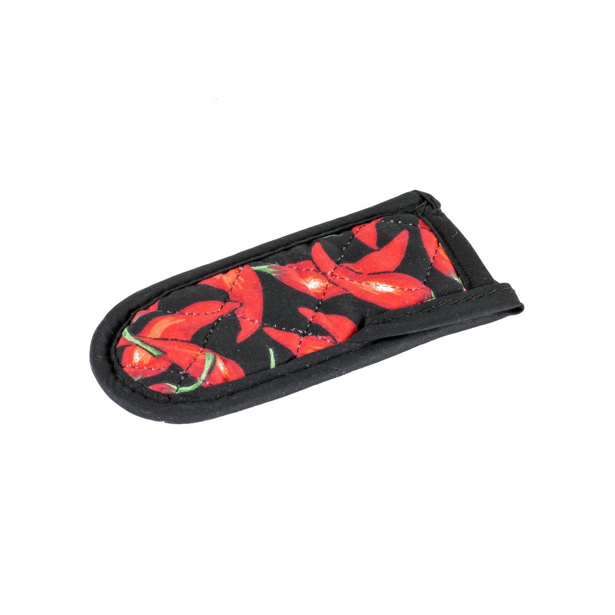 Lodge HH1 hot handle holder in black with red chili pepper design