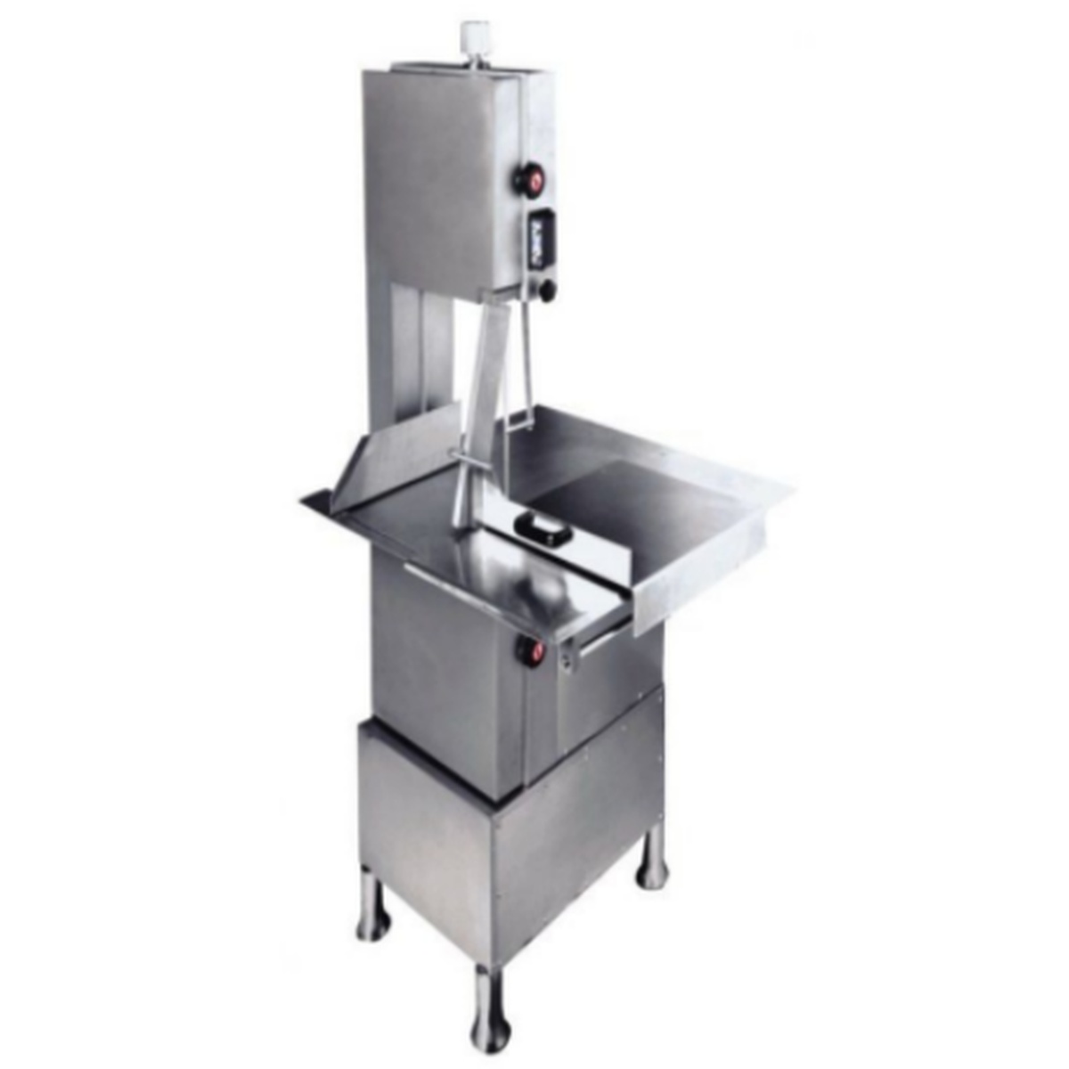 HLS2400 Enhanced commercial floor model meat band saw with stainless steel table and vertical cutting blade