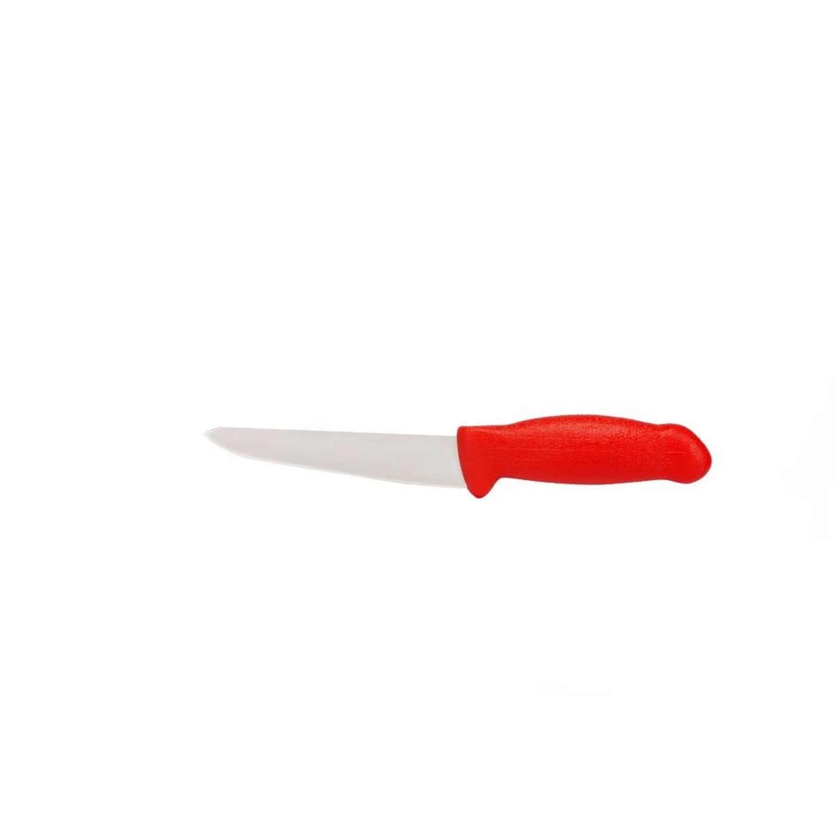 Master Grade HM-02-15 6-inch boning knife with stainless steel blade and red ergonomic plastic handle