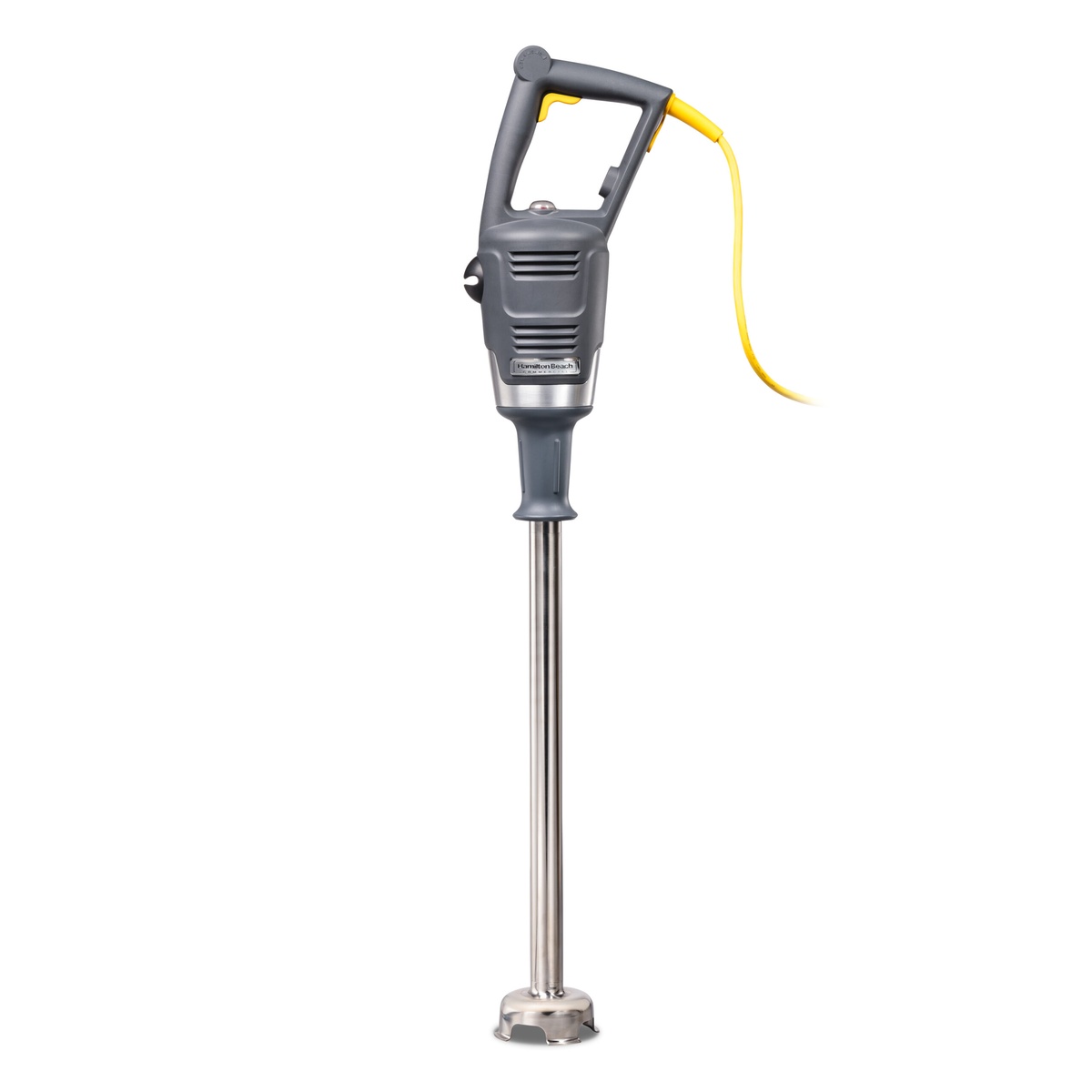 Hamilton Beach Commercial BigRig HMI021 immersion blender with 21 inch stainless steel shaft and yellow power cord