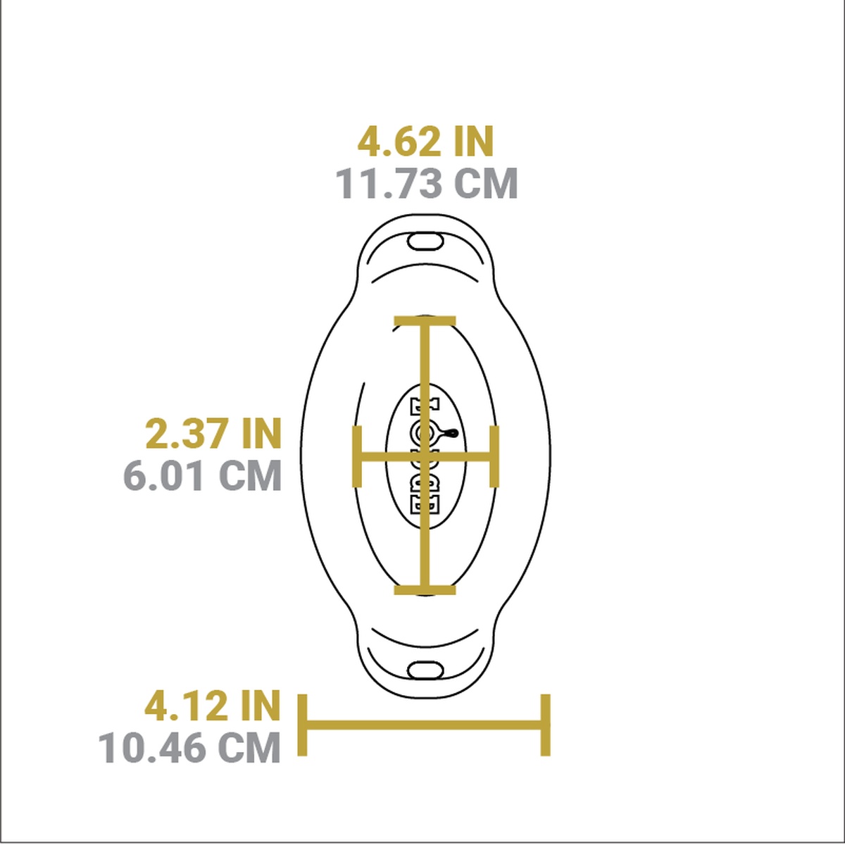 Bottom dimensions of the Lodge Mini Server