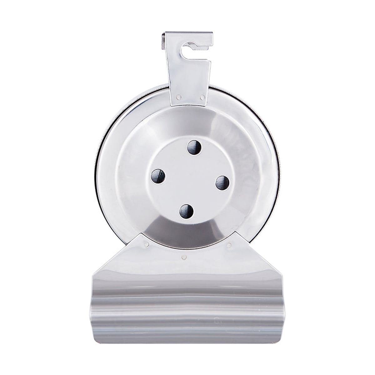 CDN HOT1 thermometer back view showing enclosed 304 stainless steel housing with integrated hanging hook at top