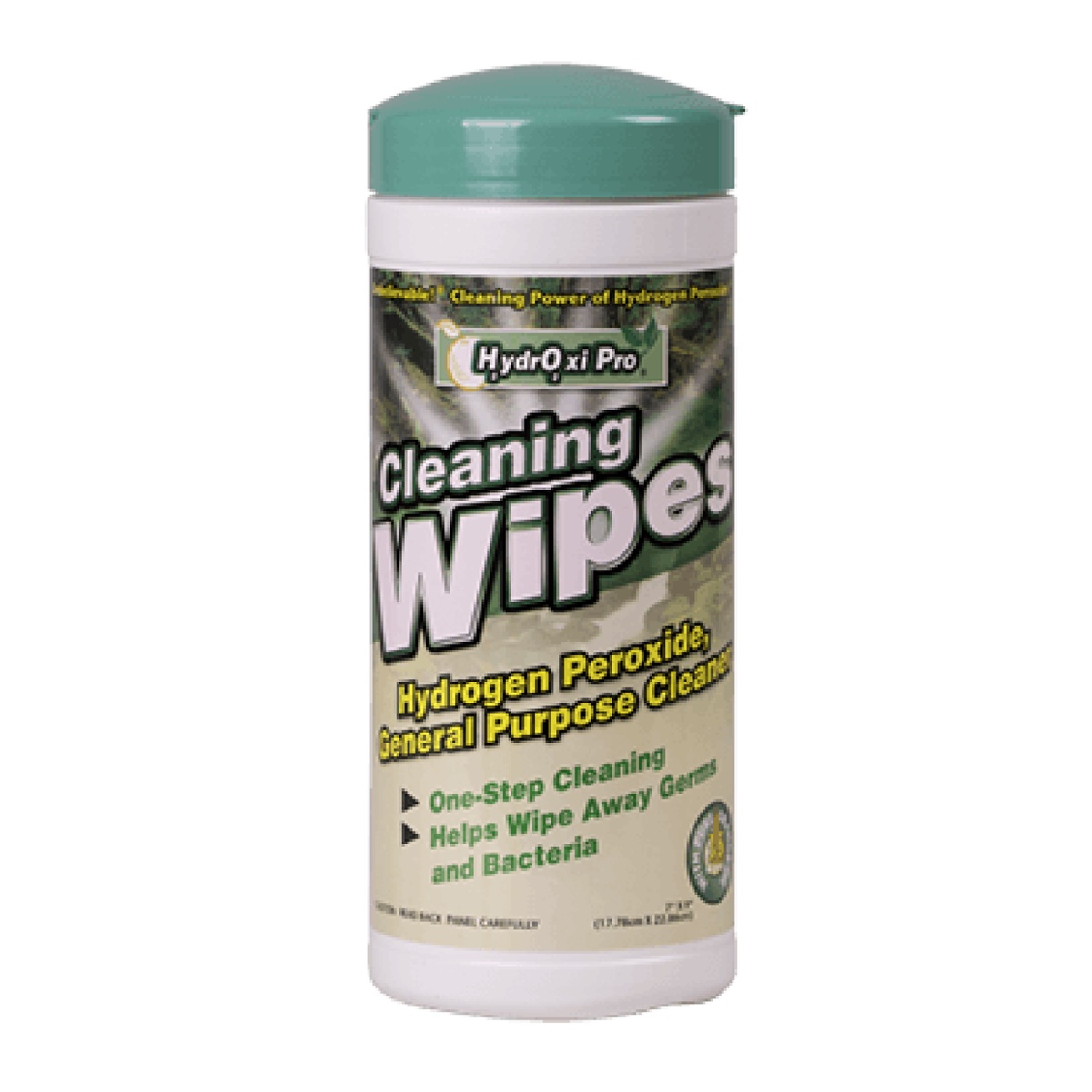 Core HydrOxi Pro Cleaning Wipes 35-count canister with green lid on white background