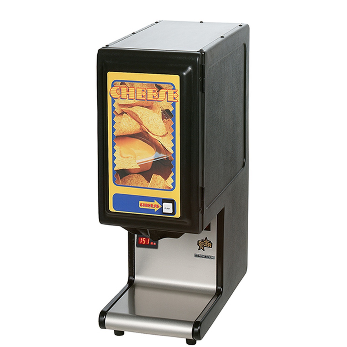 Star HPDE1HP heated peristaltic condiment dispenser with digital temperature display and cheese branding panel