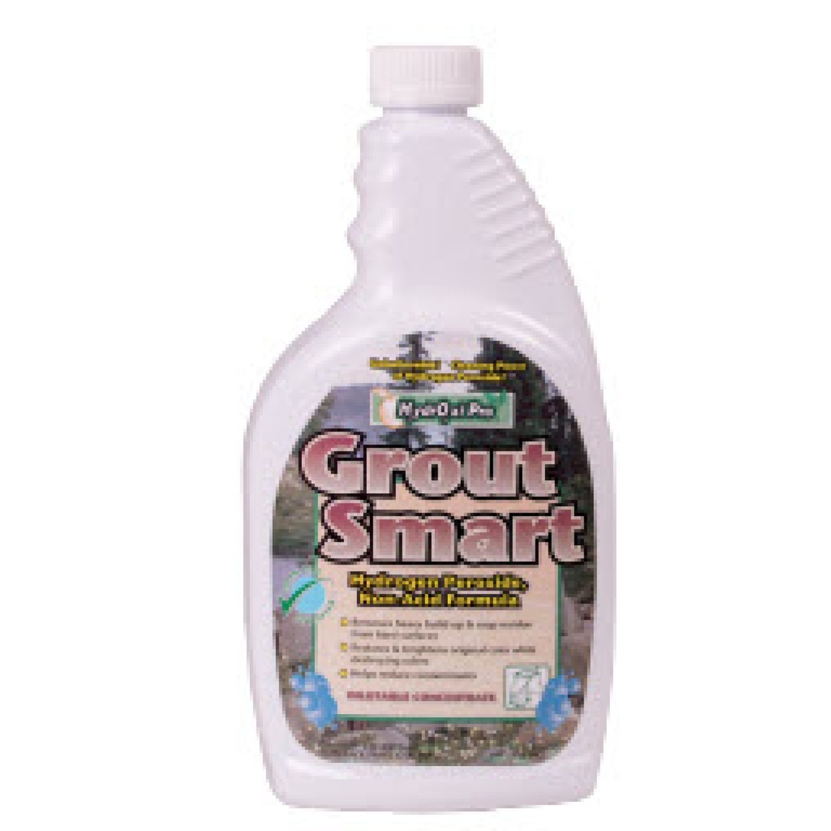 HYDROXI PRO Grout Smart quart spray bottle with hydrogen peroxide non-acid formula label