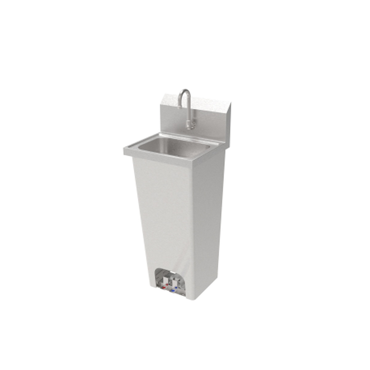 GSW USA HS-1615F stainless steel wall-mounted hand sink with foot pedal valve assembly and gooseneck faucet