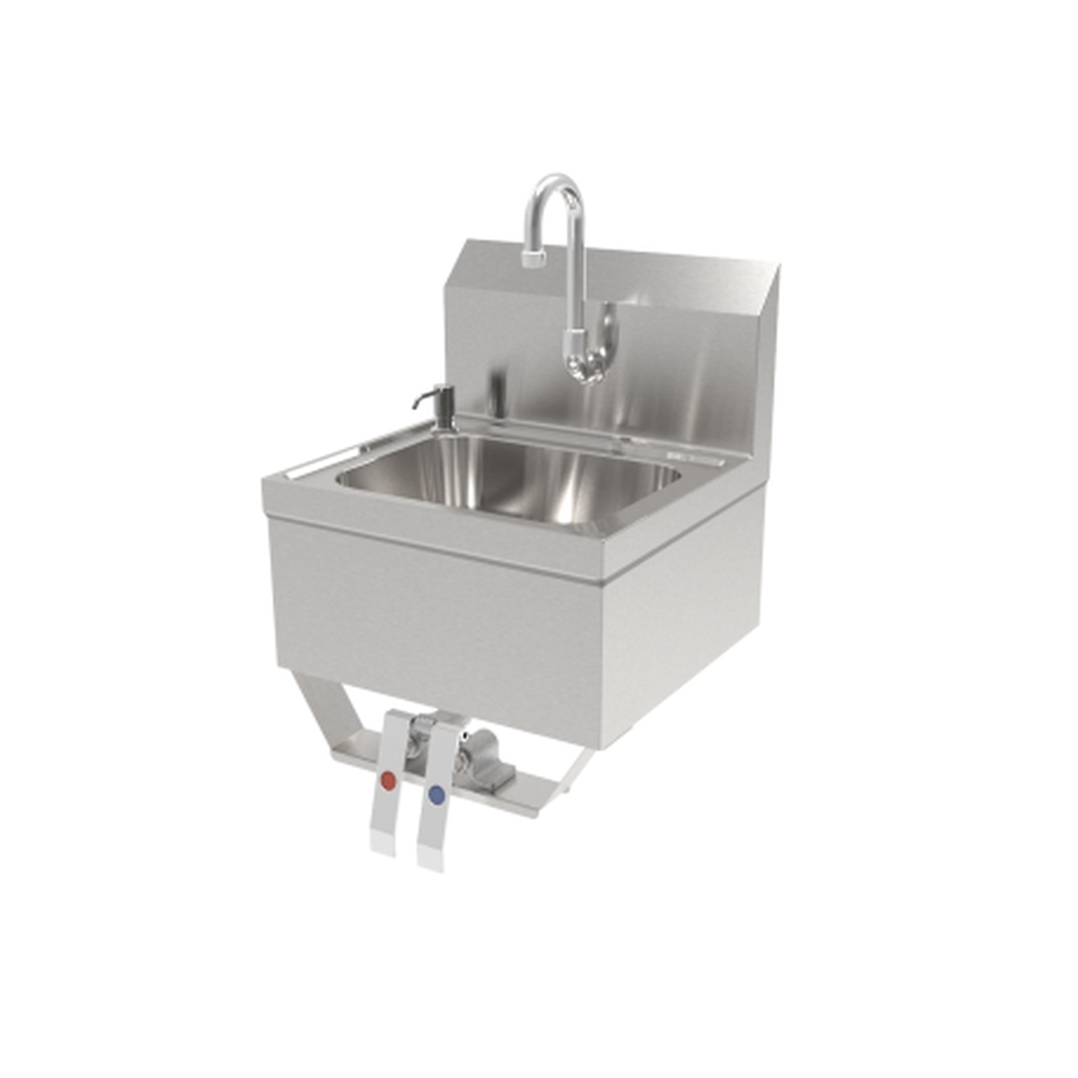 GSW USA HS-1615K wall-mount knee-operated hand sink with gooseneck faucet and knee valve controls