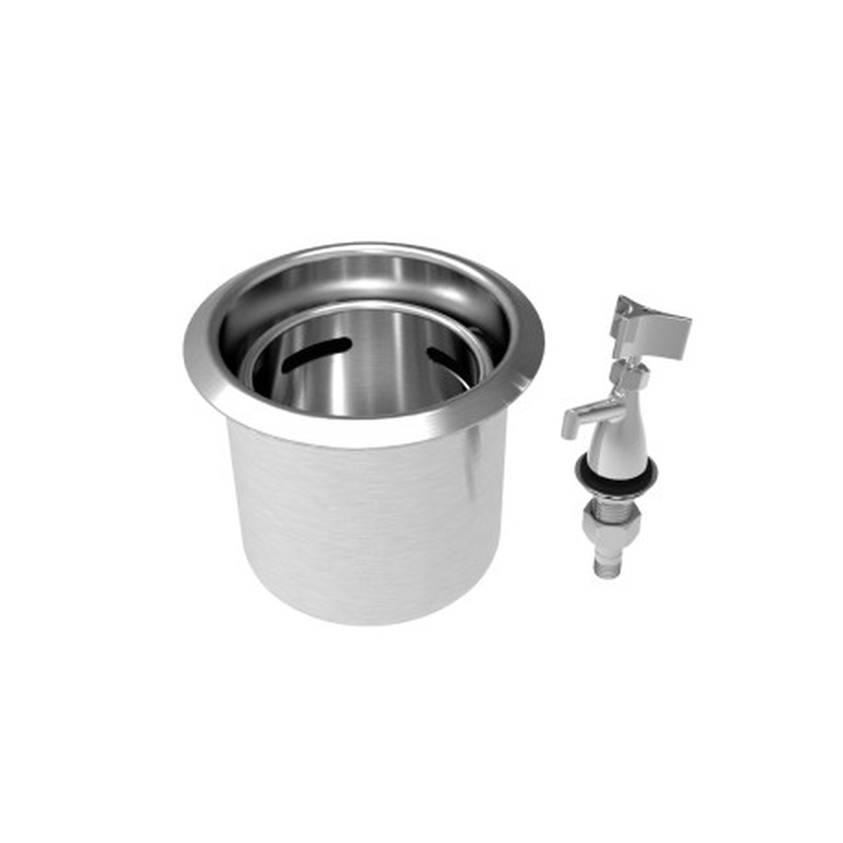 GSW USA HS-DSROG round stainless steel drop-in dipperwell sink with chrome-plated faucet