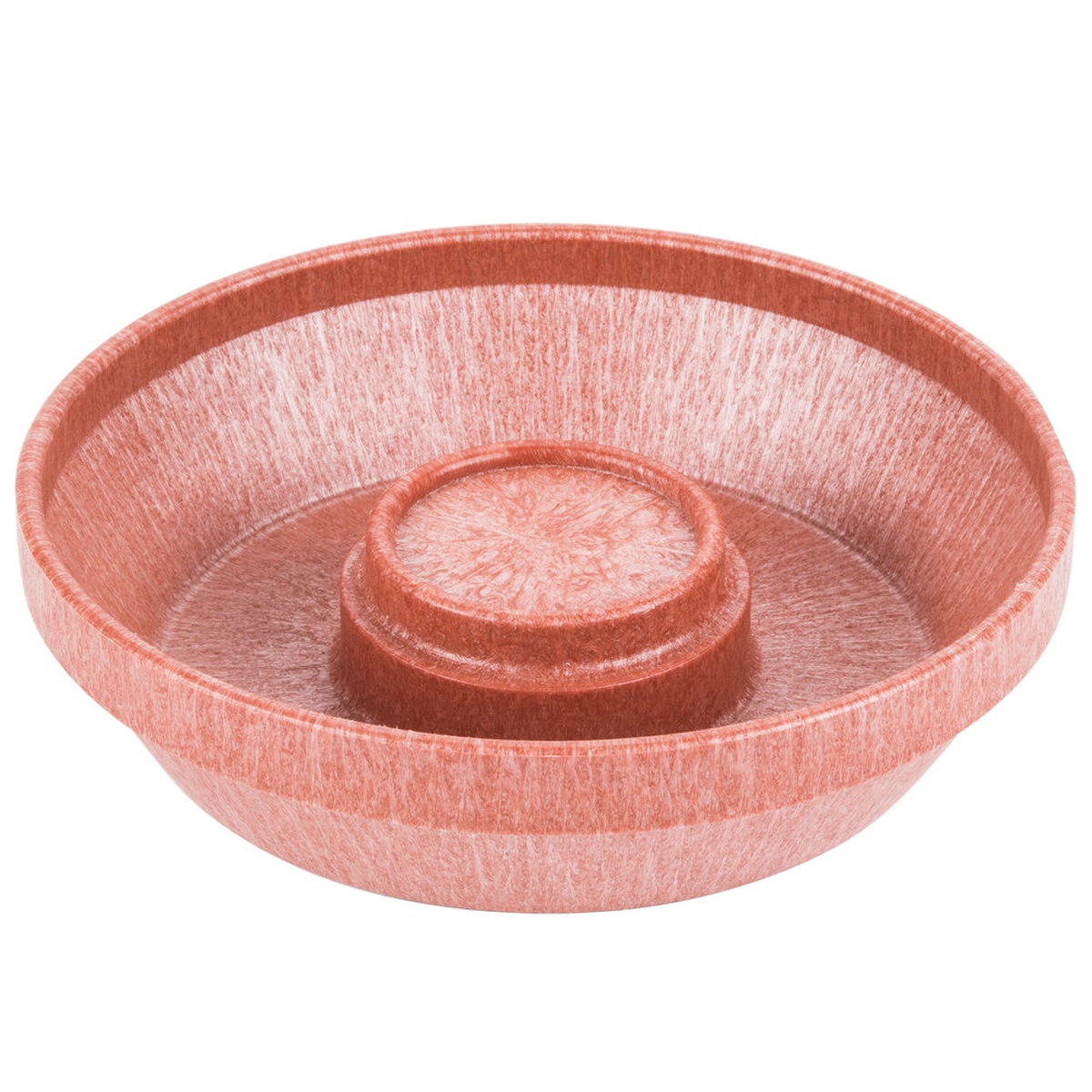 HS Inc. HS1002 paprika polypropylene chip server with raised center salsa cup platform, 10-inch diameter