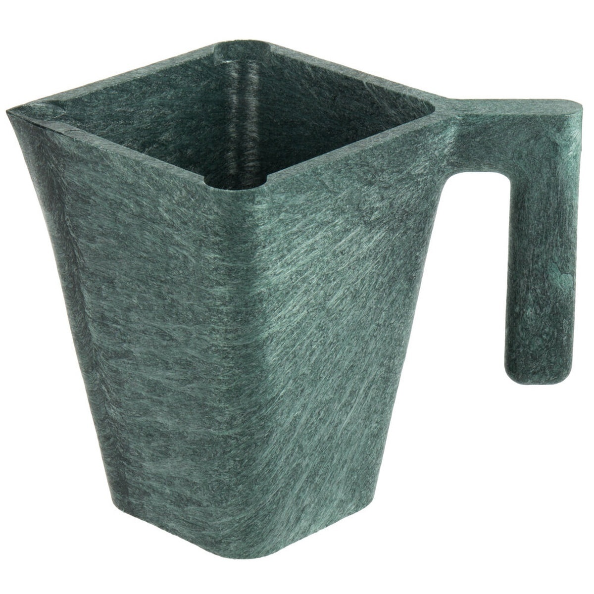 HS Inc. HS1007-J 48 oz. Jalapeno green square plastic pitcher with ergonomic handle, textured stone-like finish