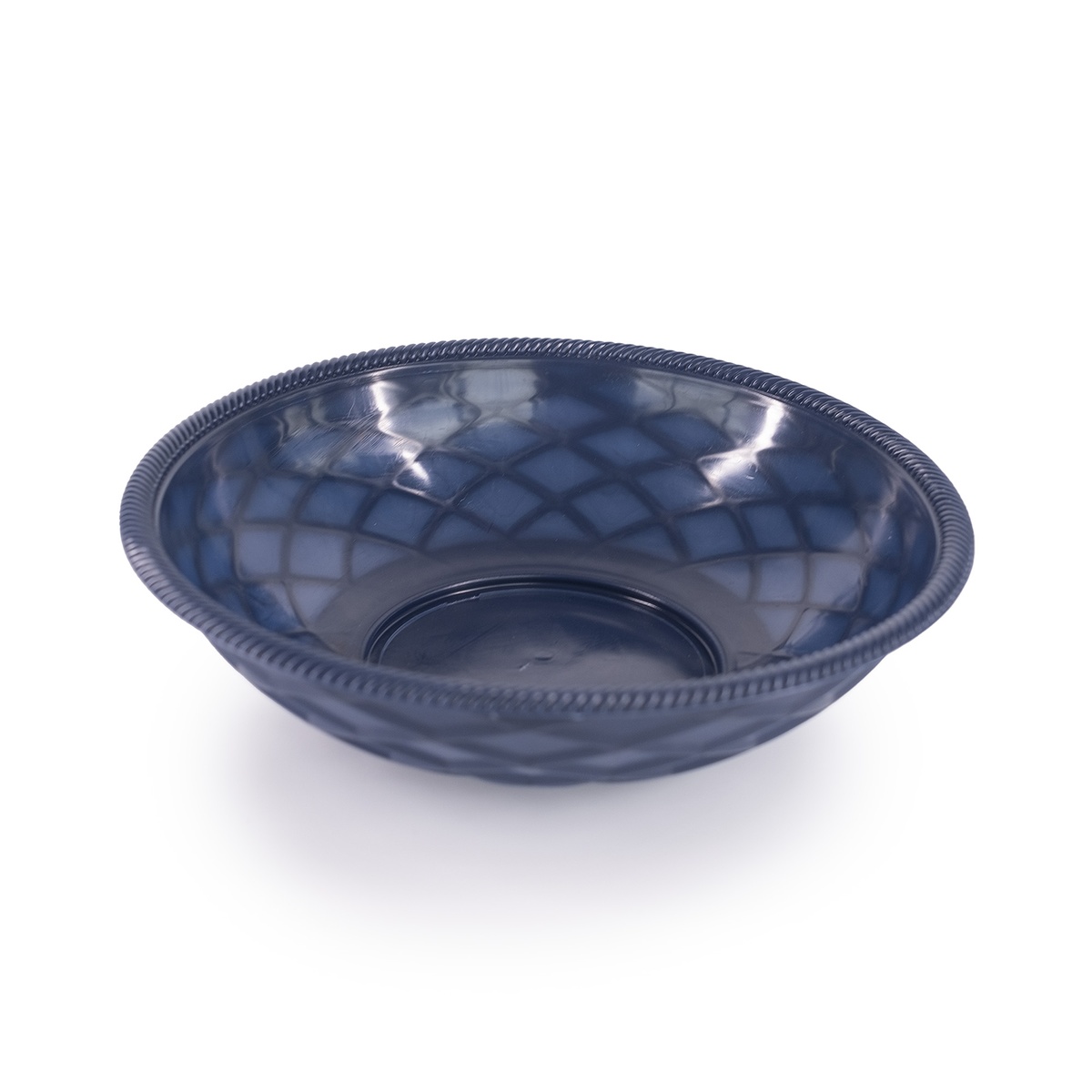 HS Inc. HS1018-BB 9-inch round blueberry polyethylene serving basket with round weave pattern and rope-style rim