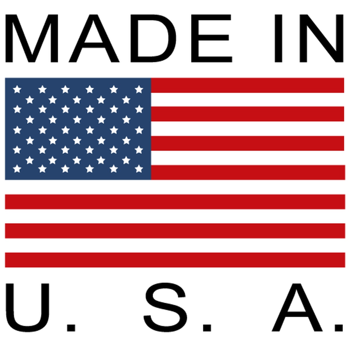 Made in U.S.A. badge with American flag