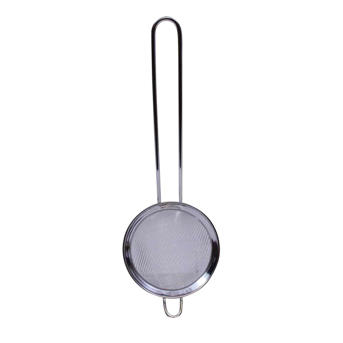 TableCraft HS220 fine mesh cocktail strainer with long chrome handle and stainless steel mesh basket