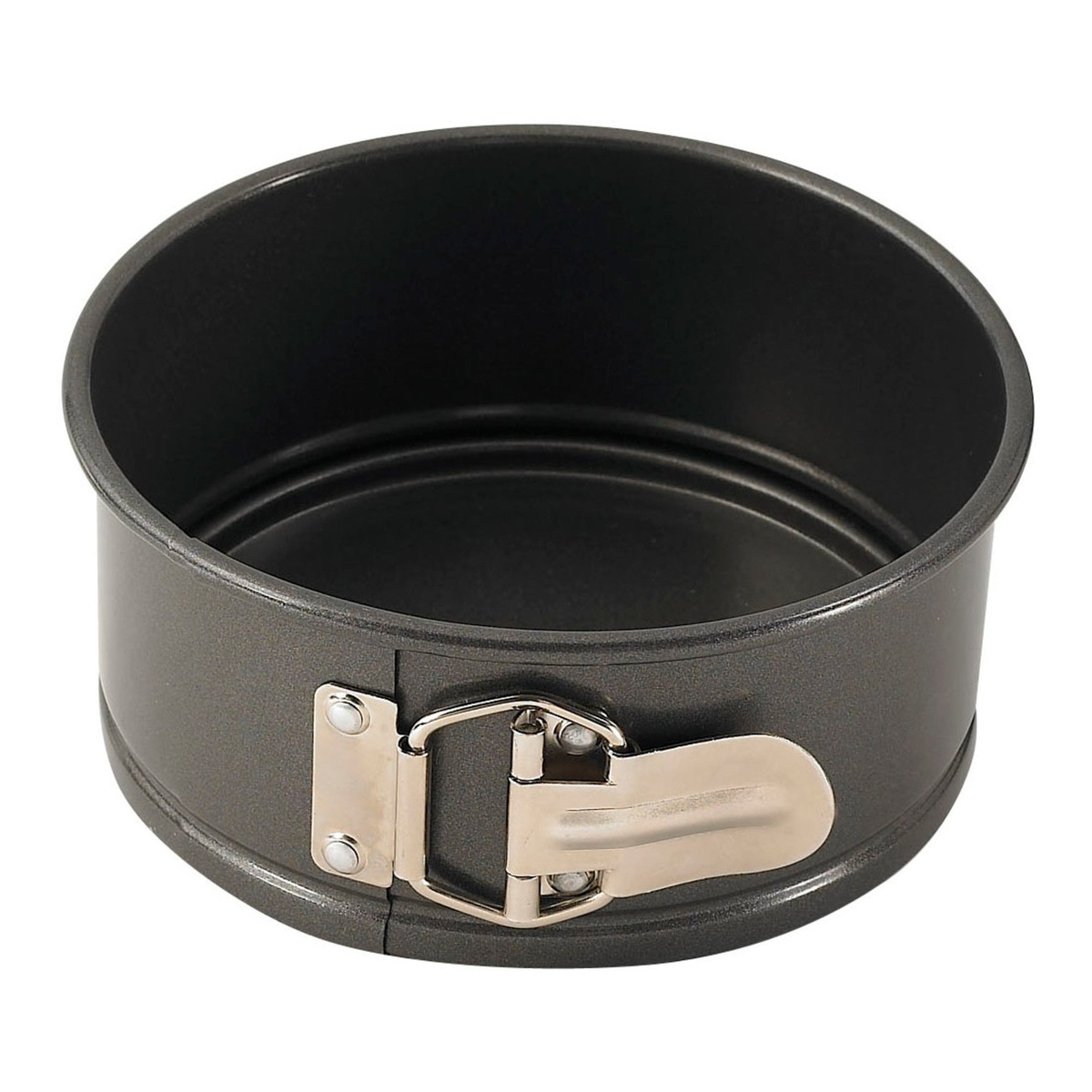 Winco HSP-063 springform pan assembled with spring latch locked and non-stick interior visible