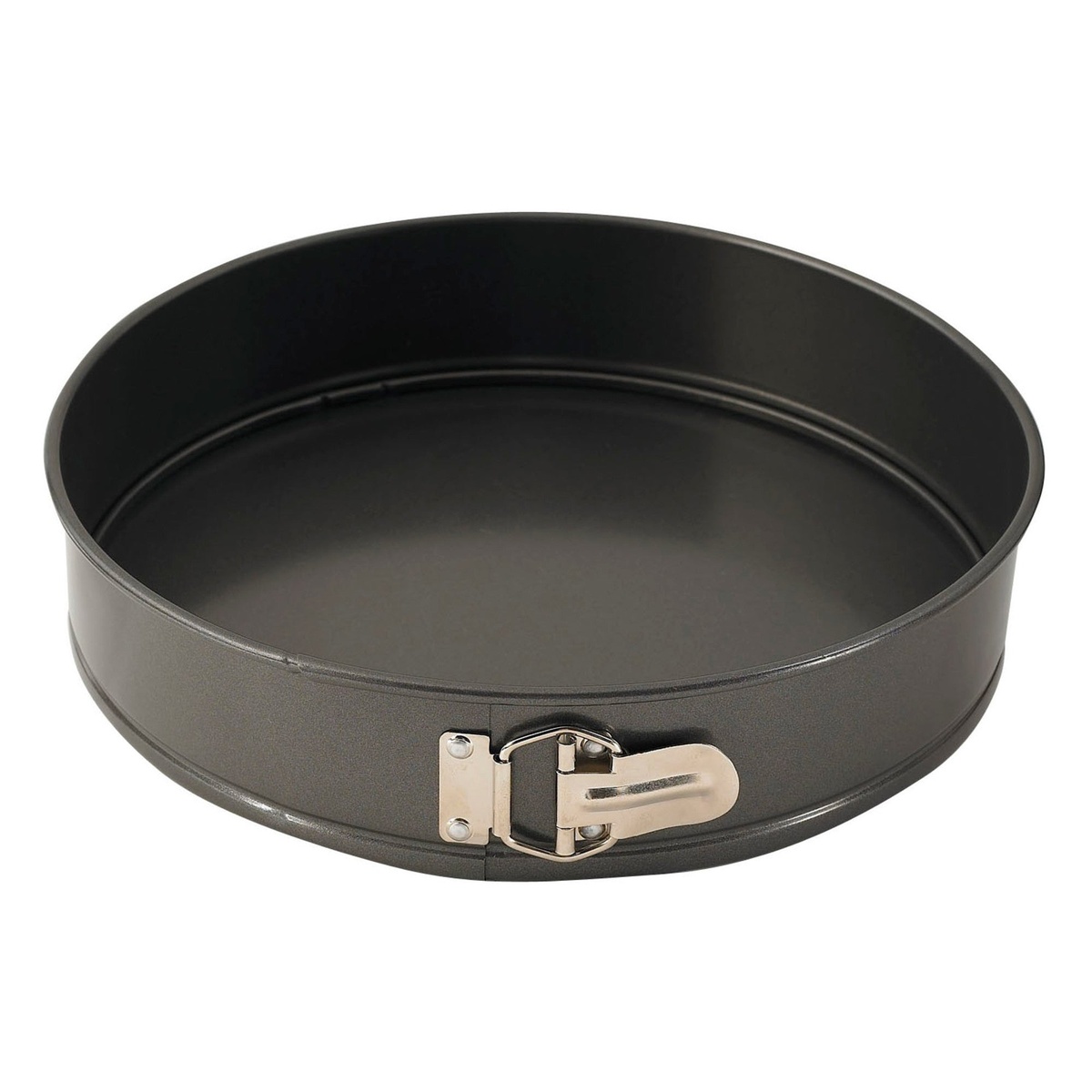 Winco HSP-093 springform cake pan assembled showing metal spring latch and non-stick interior