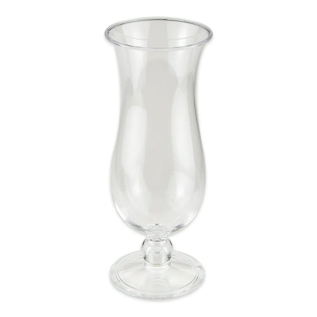 GET HUR-1-CL clear polycarbonate hurricane glass, upright view showing curved silhouette and footed base