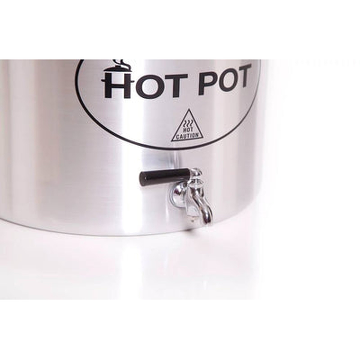 Close-up of the Camp Chef Hot Pot spigot valve dispensing mechanism