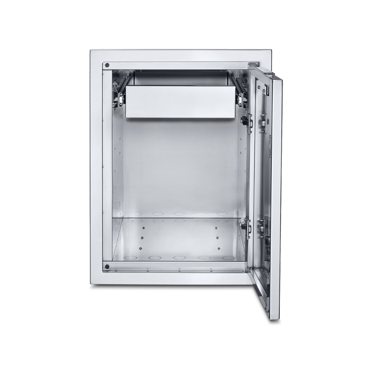 Crown Verity IBILC-1D built-in cabinet interior with drawer and open door
