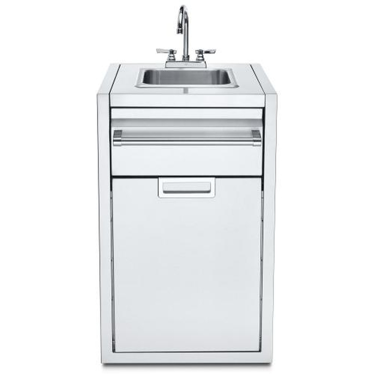 Crown Verity IBISC-SK built-in stainless steel cabinet with sink and faucet