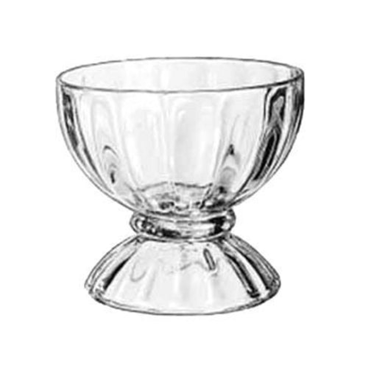 Enhanced Glassware IC-18-11 clear glass Supreme bowl with ribbed texture and footed base, 18 oz.