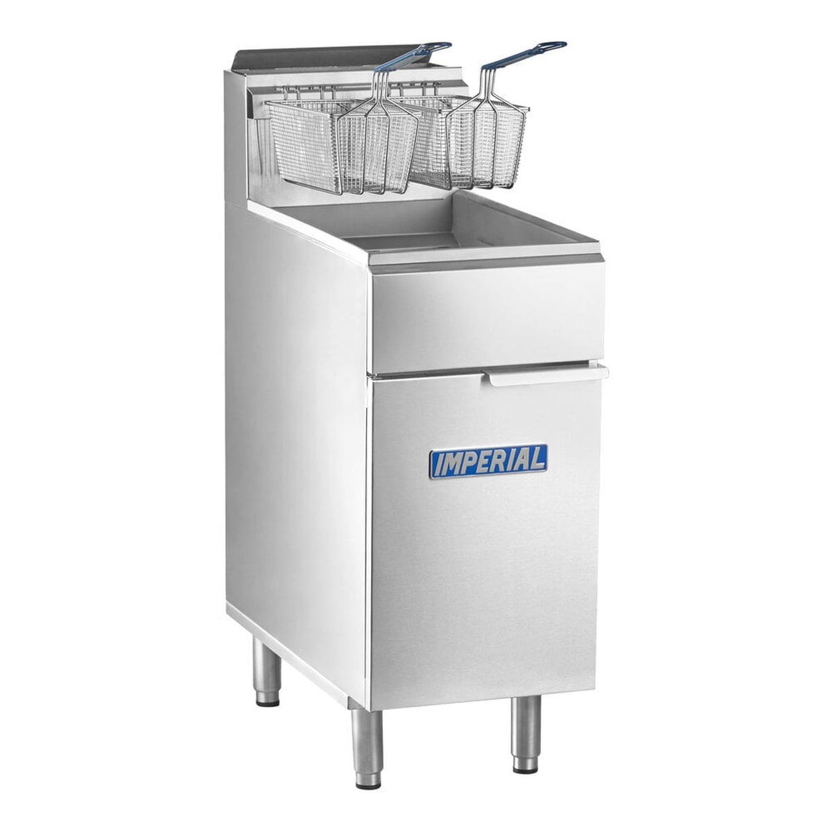 Imperial IFS-50 LP stainless steel floor fryer with fry baskets