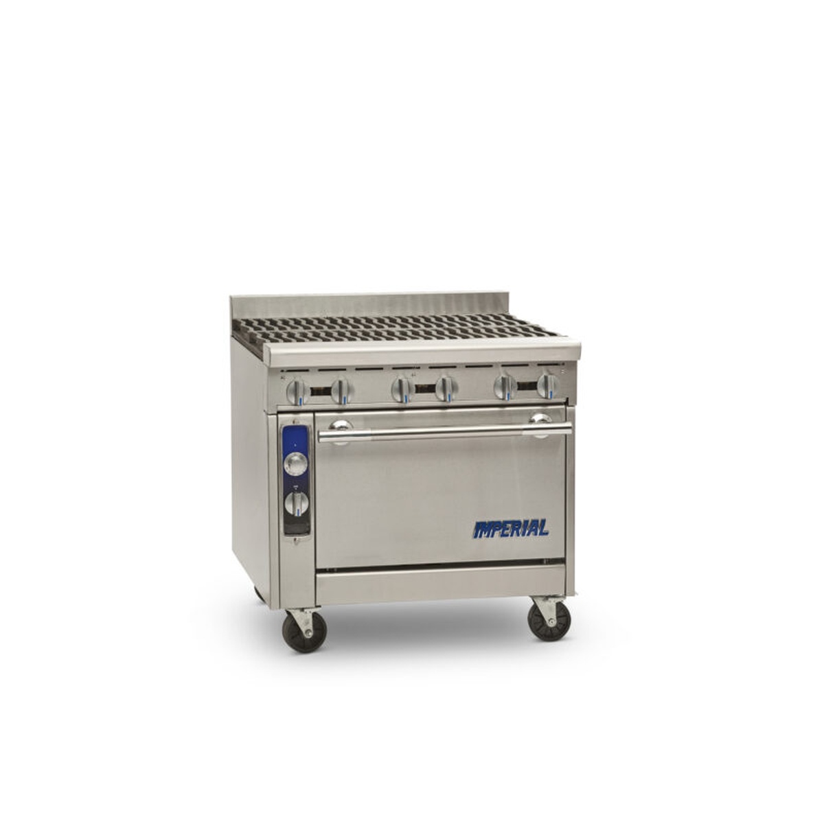Imperial IHR-4 commercial range with standard oven base