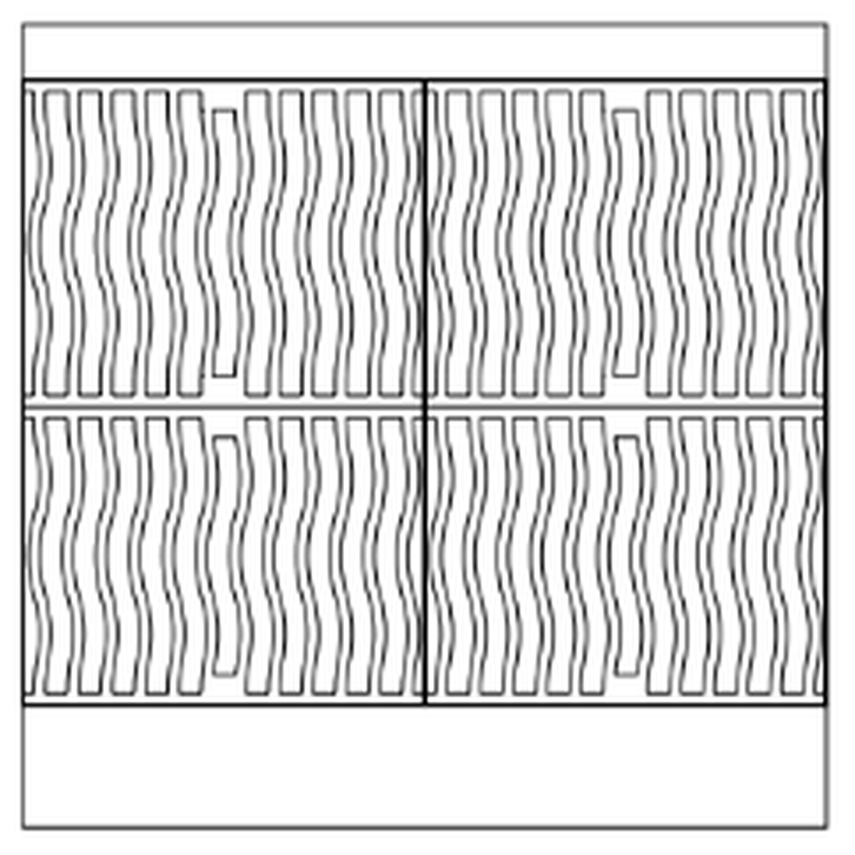 Top view line drawing showing heavy-duty cooking grates