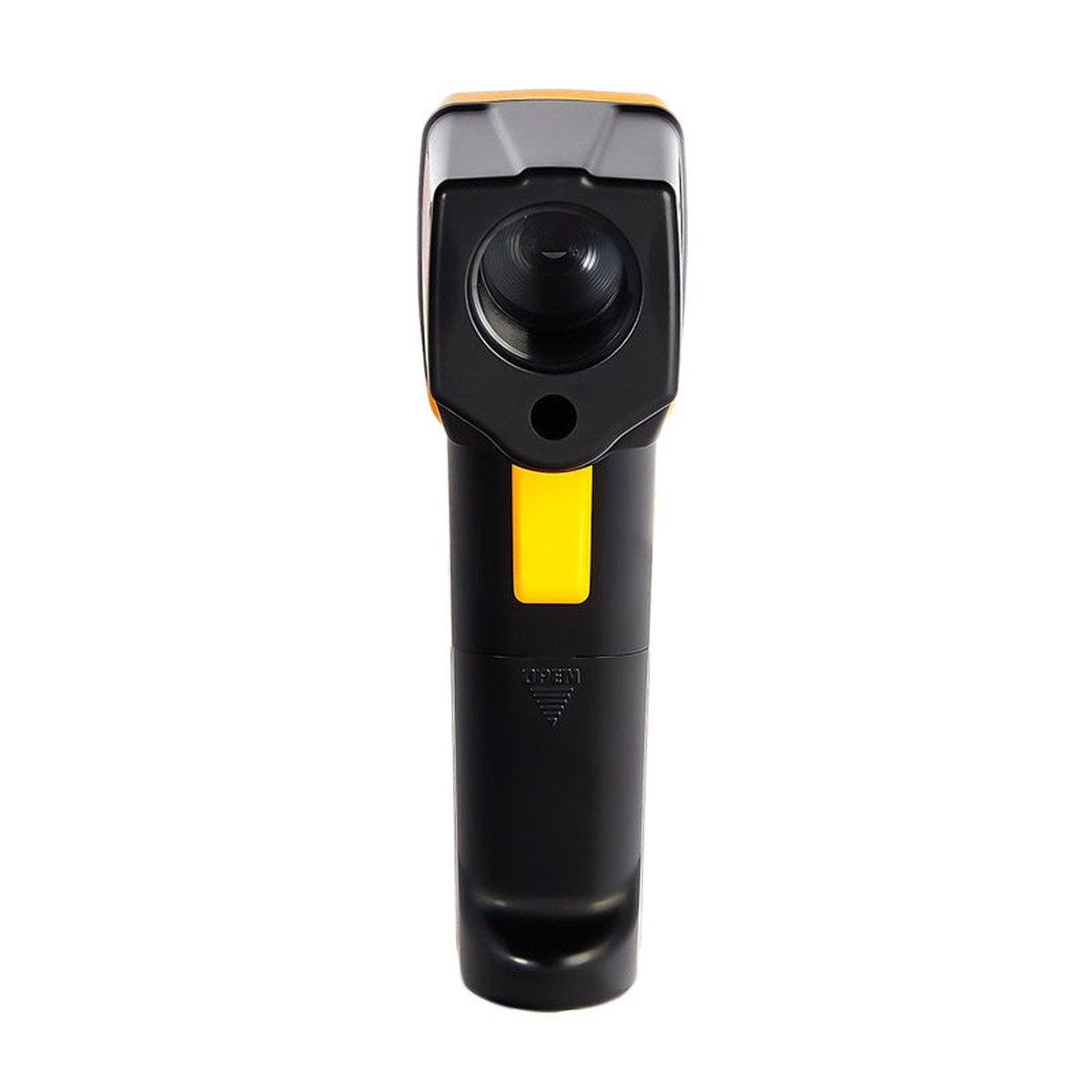 Front sensor view of CDN IN1022 infrared thermometer showing infrared sensor lens and trigger