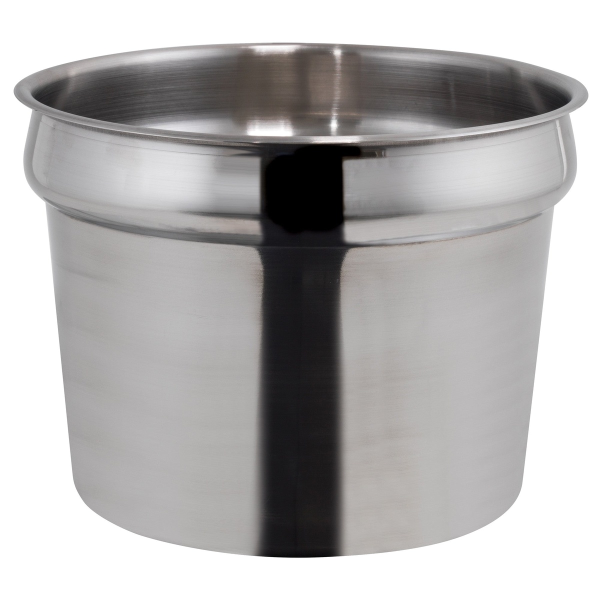 Winco INS-11.0M 11-quart round stainless steel inset pan with polished mirror finish