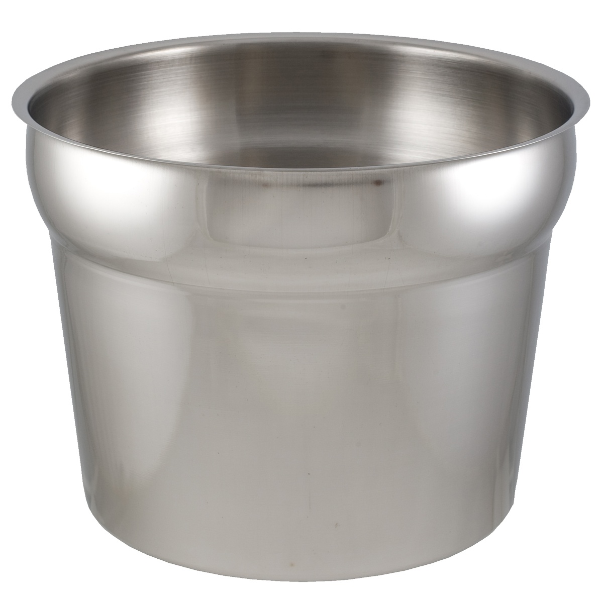 Libertyware IP11 11-quart round stainless steel inset pan with mirror polished exterior