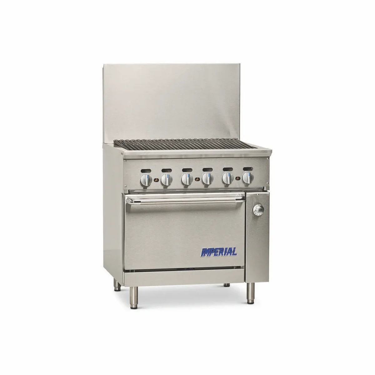 Imperial IR-36BR-126 36-inch radiant broiler range with standard oven, front view